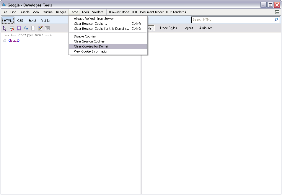 IE 8 Developer Tools