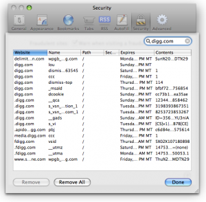 Remove Cookies for Safari